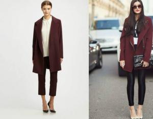 बरगंडी कोट के साथ क्या पहनें?